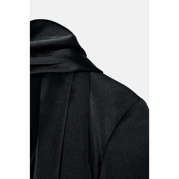 ZARA SATIN DRESS WITH FOULARD - Picture 3 of 3